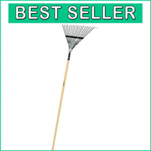 Load image into Gallery viewer, Lightweight 48-Inch Leaf Rake with Flexible Steel Tines for Effortless Raking