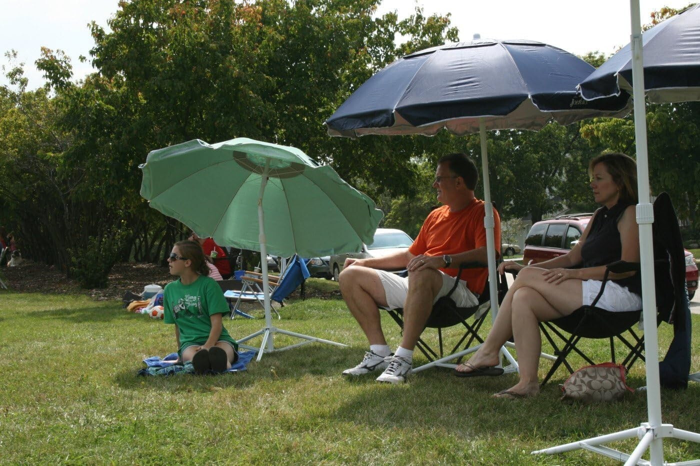 Lightweight Outdoor Sunshade Umbrella with Durable Aluminum Frame - Blue