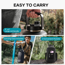Load image into Gallery viewer, Black 2 Gallon Water Bottle - Triple Insulated &amp; Leakproof for Outdoors