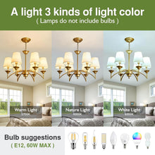 Load image into Gallery viewer, Elegant 6 Light Gold Pendant Chandelier with Fabric Shades - Modern Home Fixture