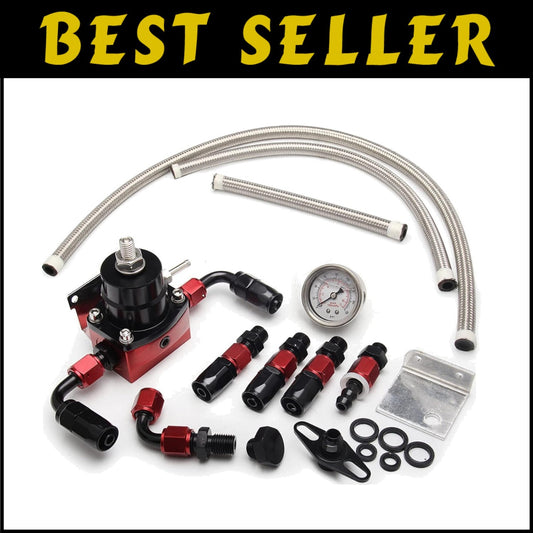 Premium EFI Fuel Kit: 0-100psi Pressure Gauge, Adaptable Aluminum & Fittings