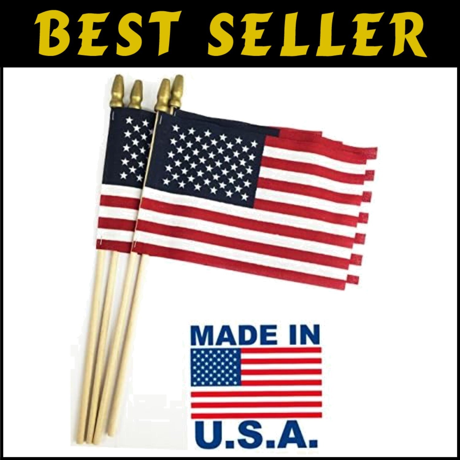 Patriotic 24-Pack of Lightweight American Flags on Birch Handles - Garden Ready