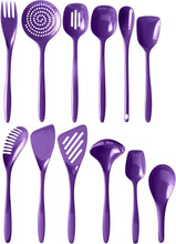Load image into Gallery viewer, Durable Purple Melamine Utensils Set (12 Pieces) - Ideal for Serving &amp; Cooking