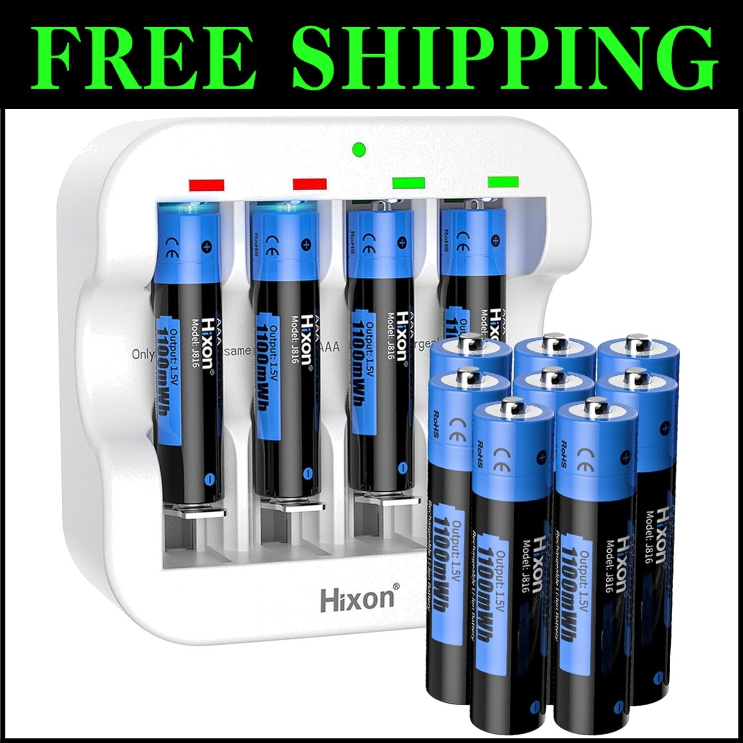 Fast-Charging AAA Lithium Batteries with Constant 1.5V Output - 12 Count Set