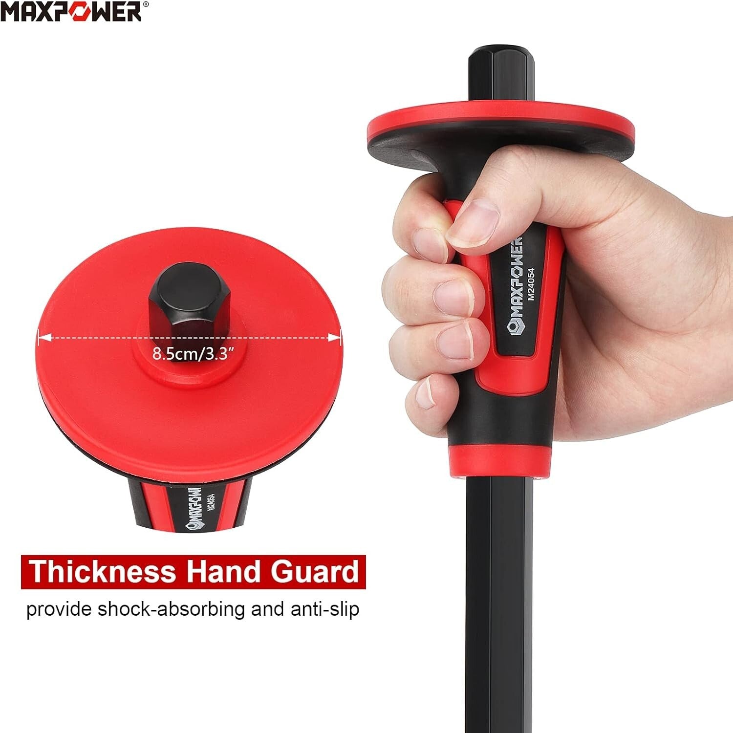 Durable Masonry Chisels: 11" Point & Flat, 8" Brick Chisel with Hand Guard