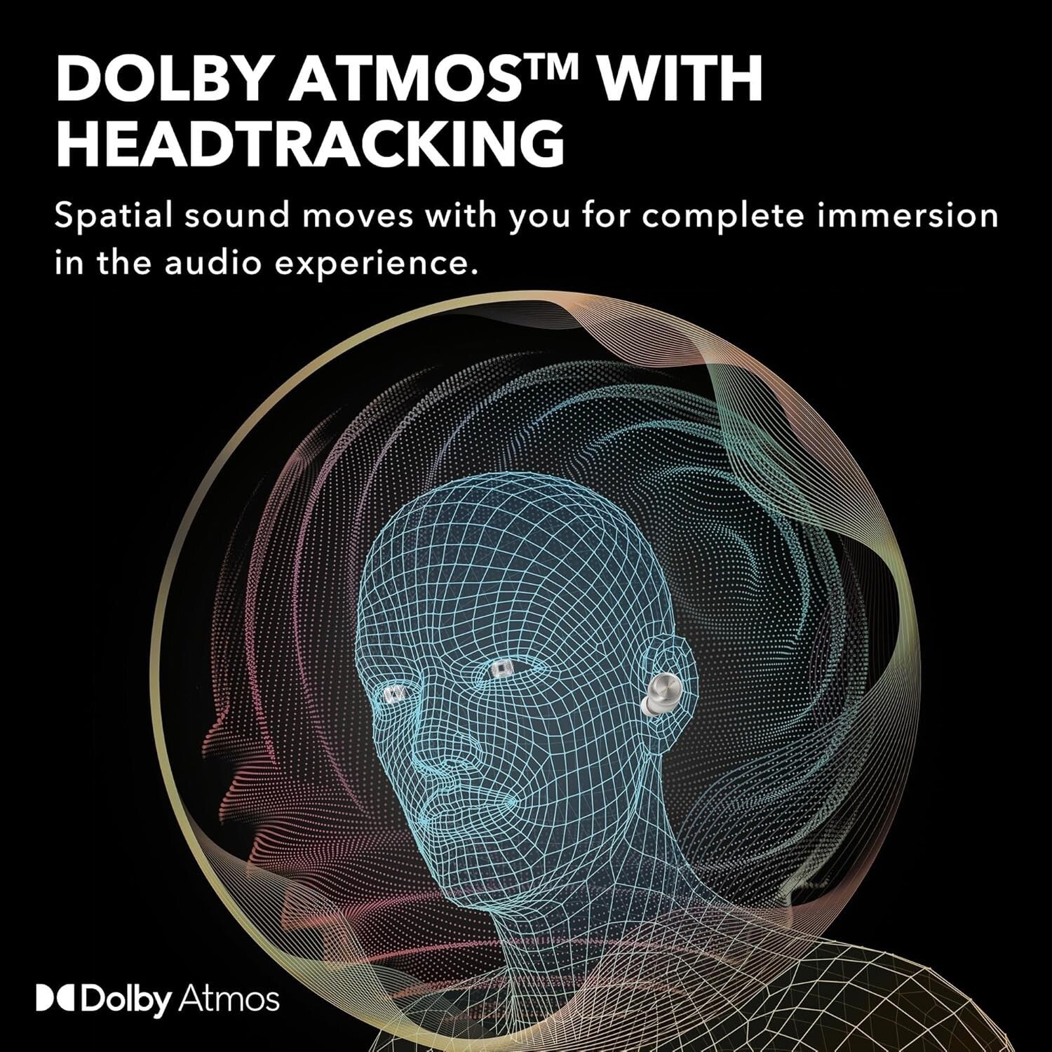 Dolby Atmos Wireless Earbuds with Adaptive Noise Cancelling - 10hr Battery Life