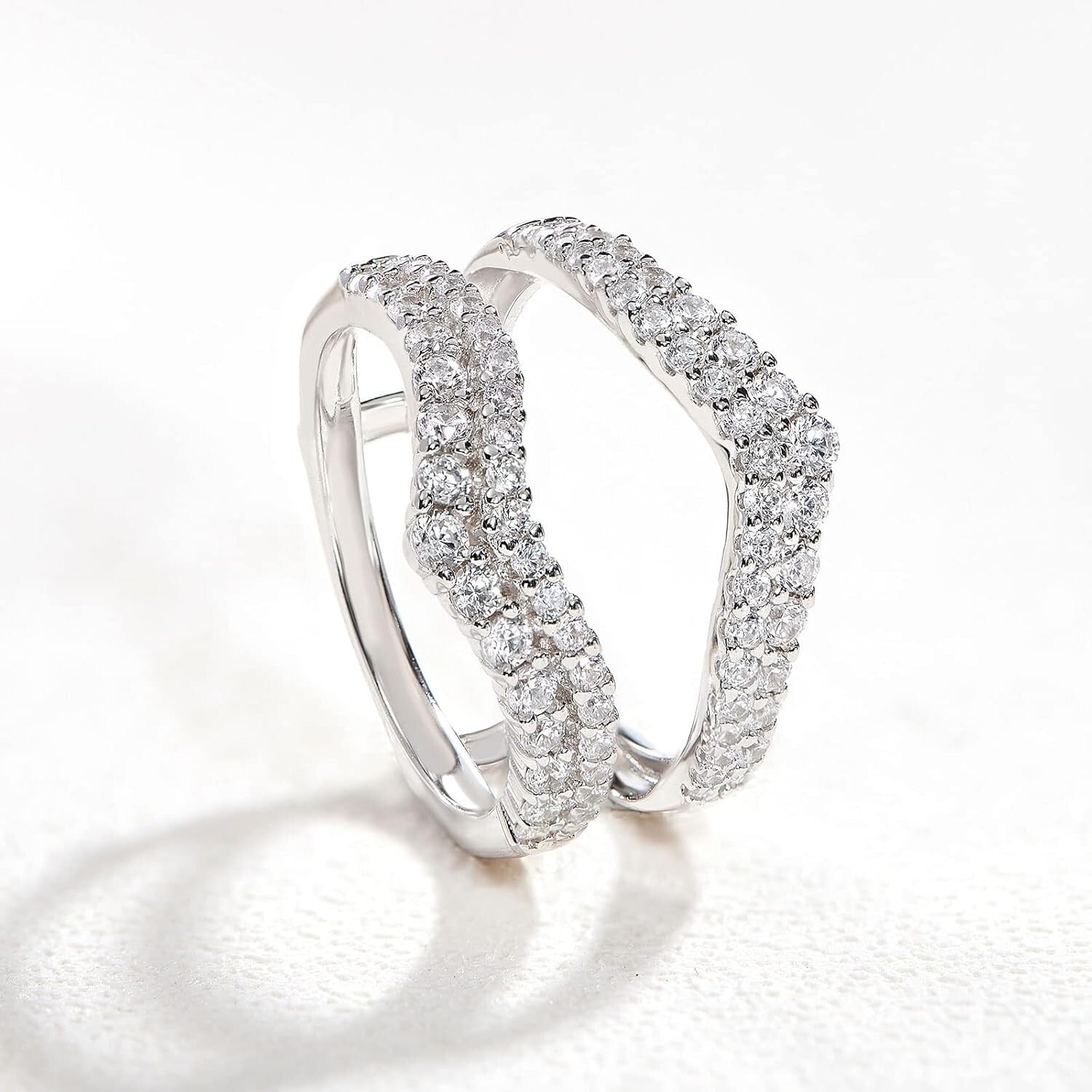 Elegant Stackable Cz Ring Enhancer, 925 Sterling Silver - Perfect Gift Packaging
