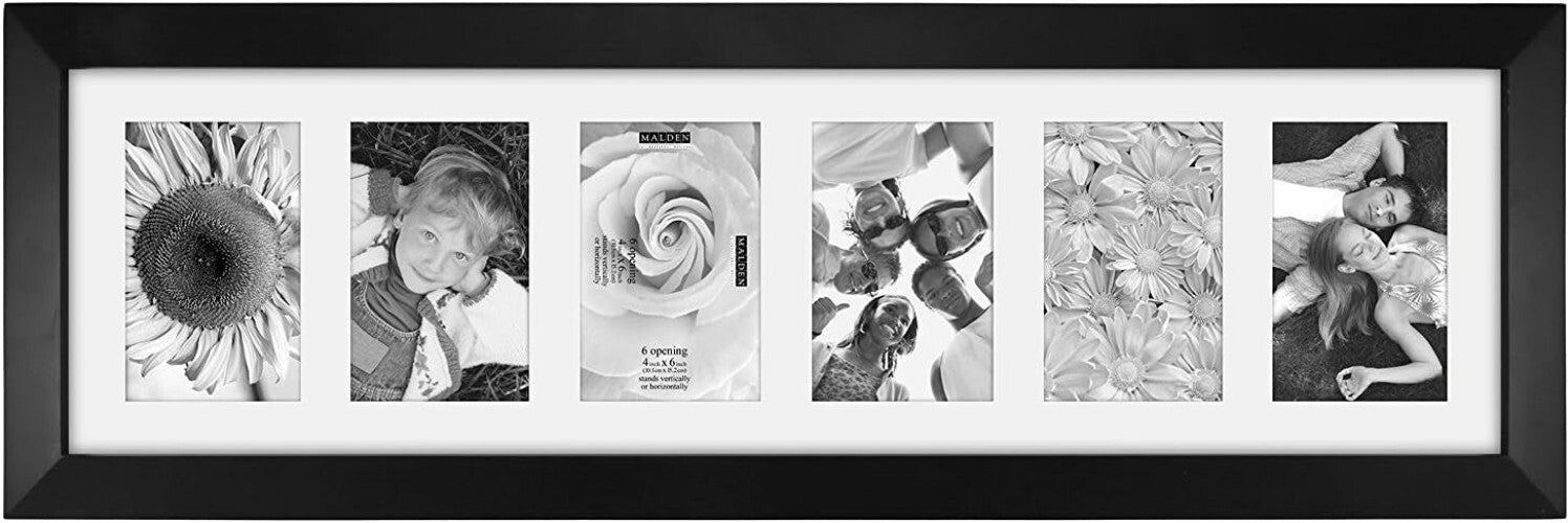 Durable Black 6-Photo Matting Collage Frame - Perfect for Special Moments