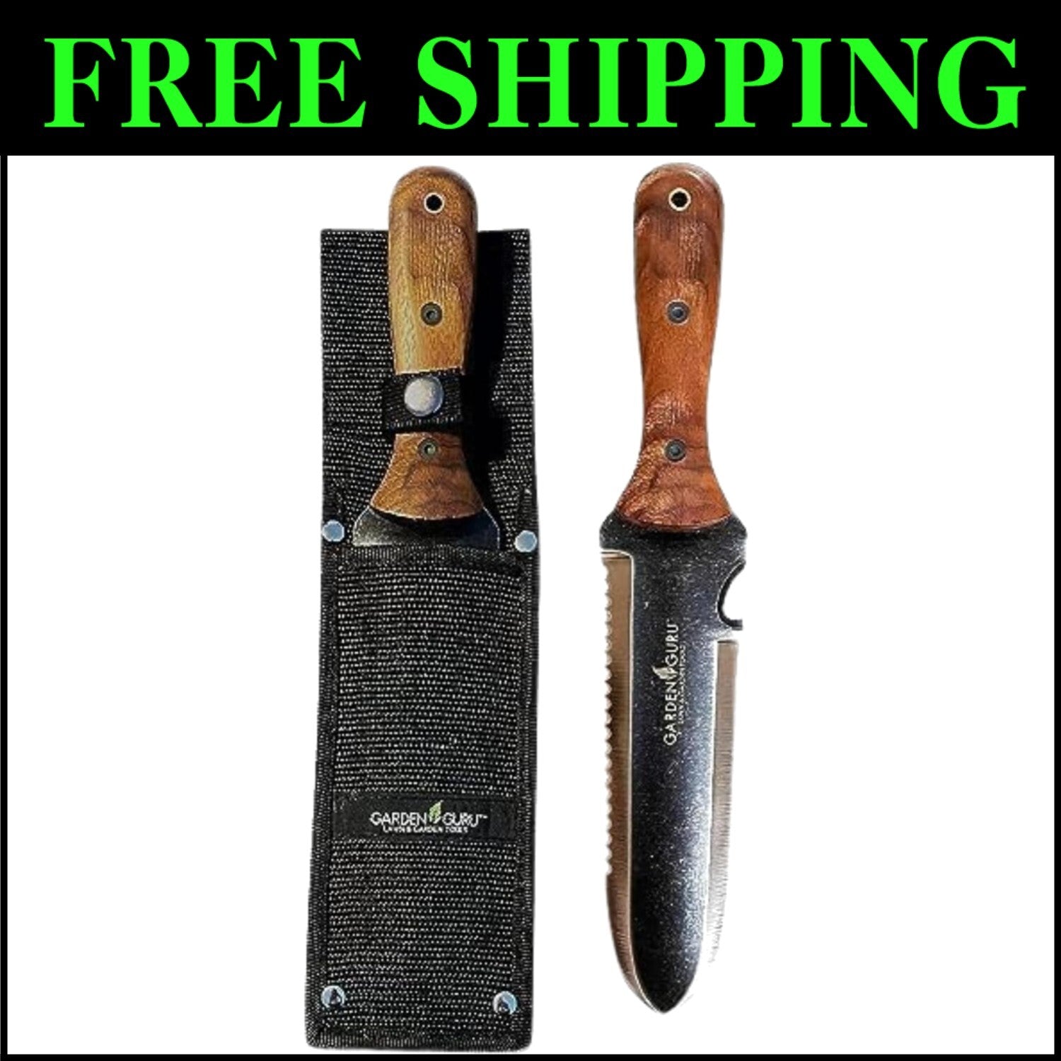 Durable Stainless Steel Hori Hori Knife with Depth Markings for Perfect Planting