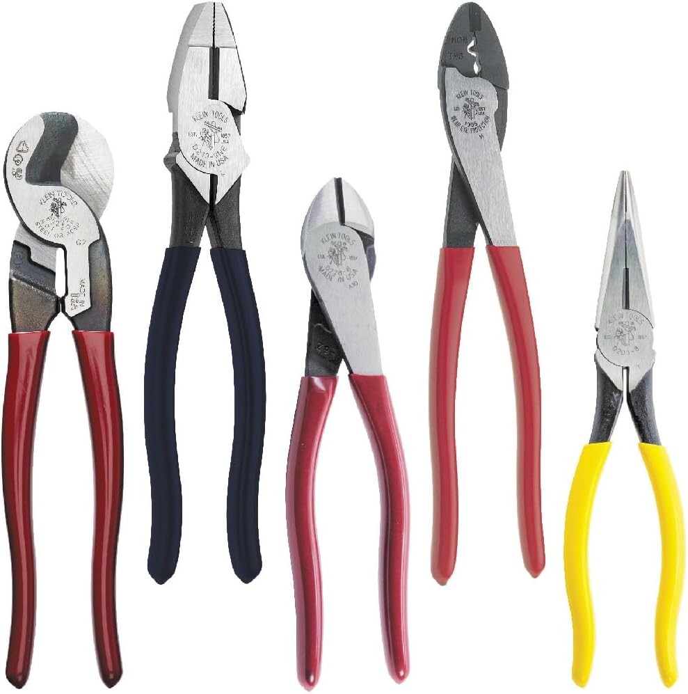 Alloy Steel 5-Piece Dipped Plier Set for Professional Cutting & Crimping Tasks