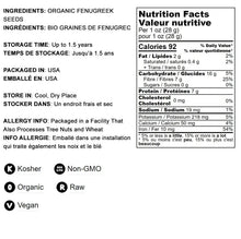 Load image into Gallery viewer, Organic Fenugreek Powder - 8 lbs Non-GMO Vegan Superfood for Cooking &amp; Smoothies