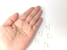 Load image into Gallery viewer, 50 Pcs 18k Gold Plated Sterling Silver Ear Wire Hooks for Elegant Jewelry Making
