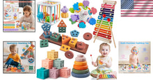 Load image into Gallery viewer, 6-in-1 Montessori Baby Toy Set: Stacking, Sorting &amp; Musical Fun for Infants