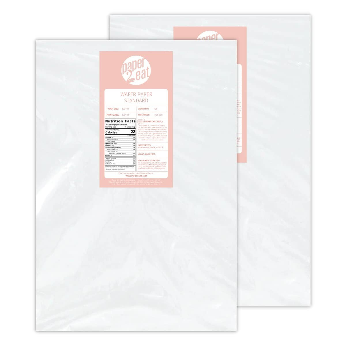 200 Sheets of Natural Edible Wafer Paper - Perfect for Customizing Desserts