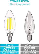 Load image into Gallery viewer, Stunning 24 Pack Vintage LED Candelabra Bulbs - Dimmable 5000K, 10,000 Hour Life