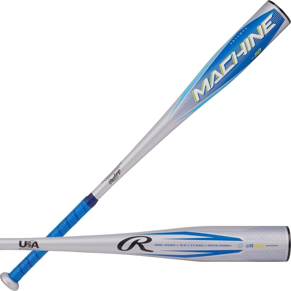 Alloy Youth Baseball Bat | 30/20 | Ultra-Light with Large Sweet Spot | Grey/Blue