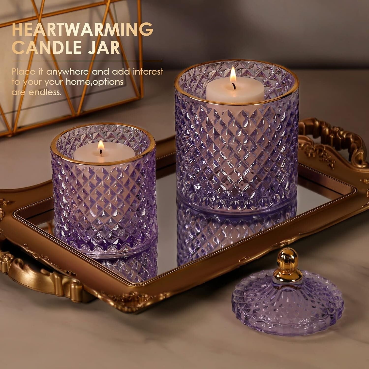 Multifunctional Jar Set: Elegant Purple Apothecary for Cotton & Keepsakes