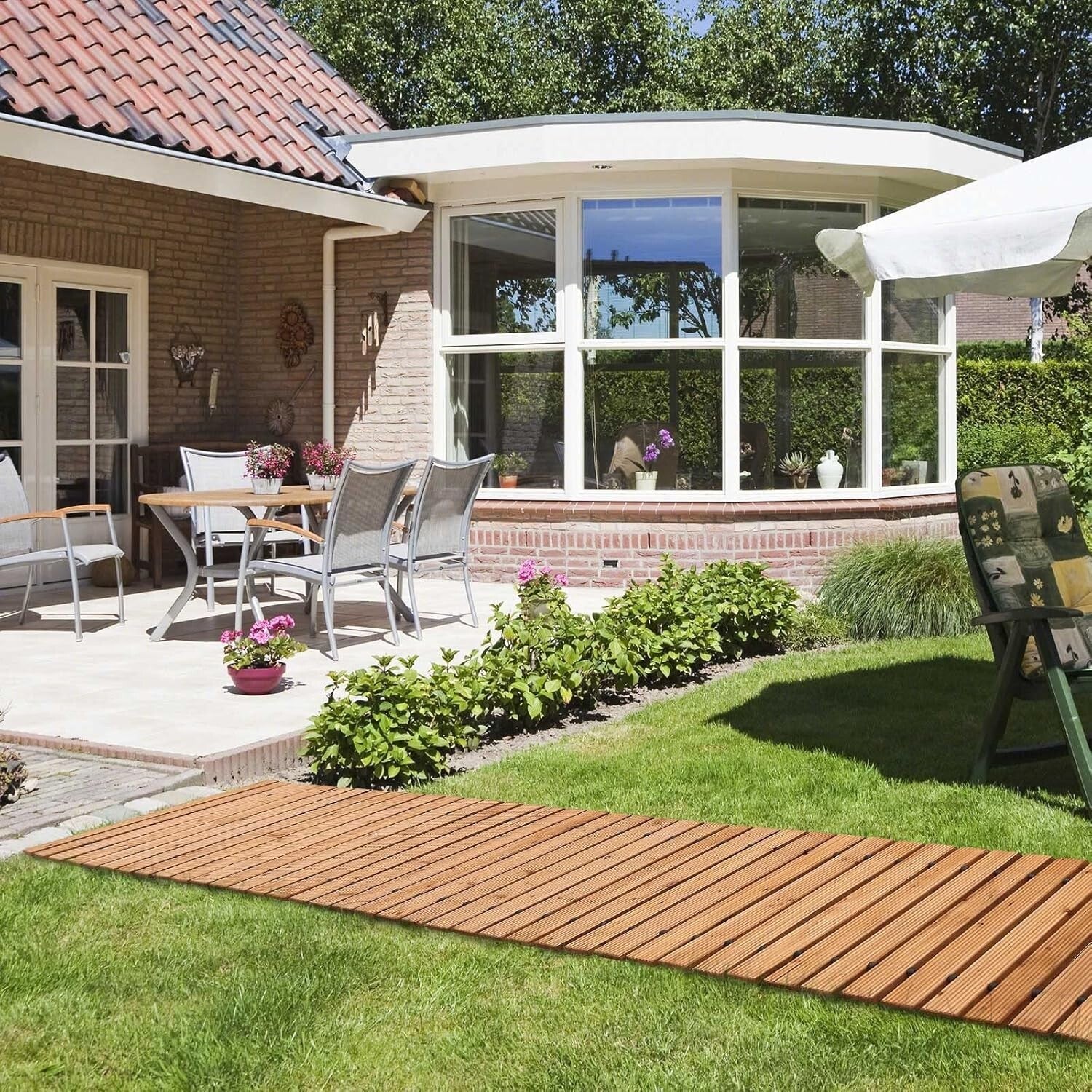 Space-Saving 2FT Weather-Resistant Cedar Walkway - Ideal for Outdoor Activities