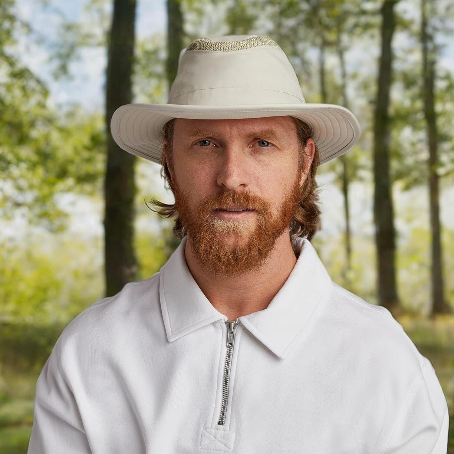 Lightweight Outdoor Hat with Airflow Mesh Panels & Broad Brim for Sun Protection