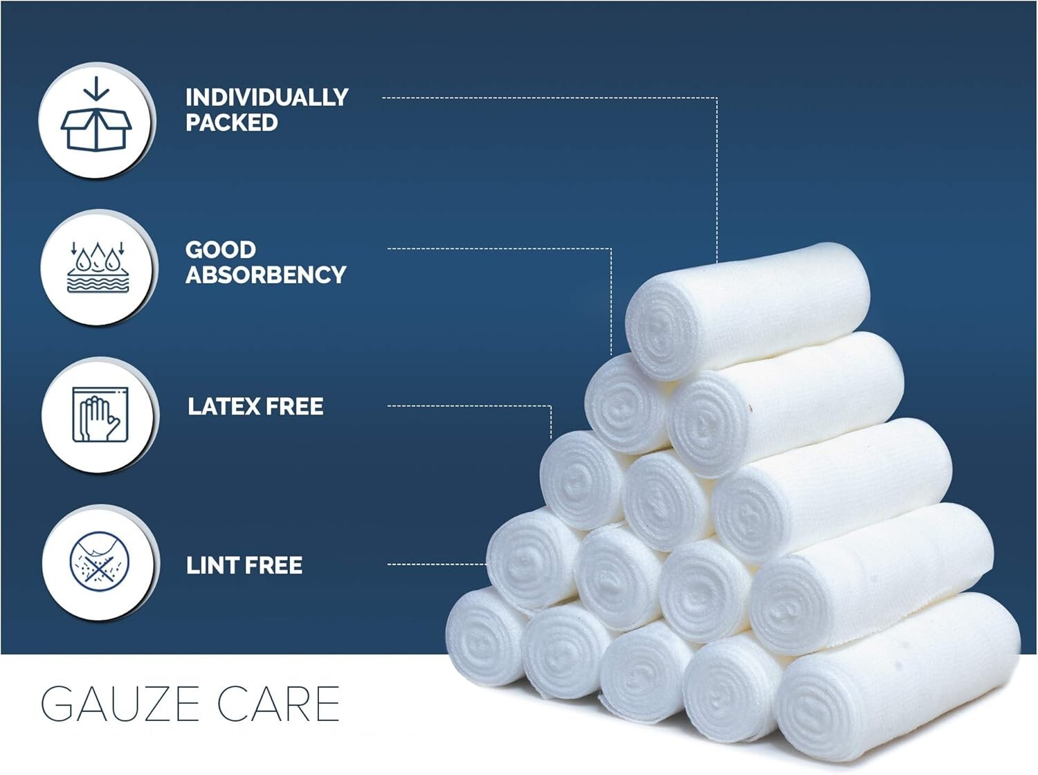 72 Count Gauze Rolls – Elastic, Breathable Bandages for Effective Home First Aid