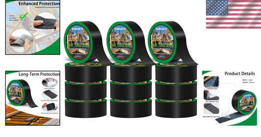 12 Rolls Butyl Deck Joist Tape - Waterproof Self-Adhesive Weather Protection