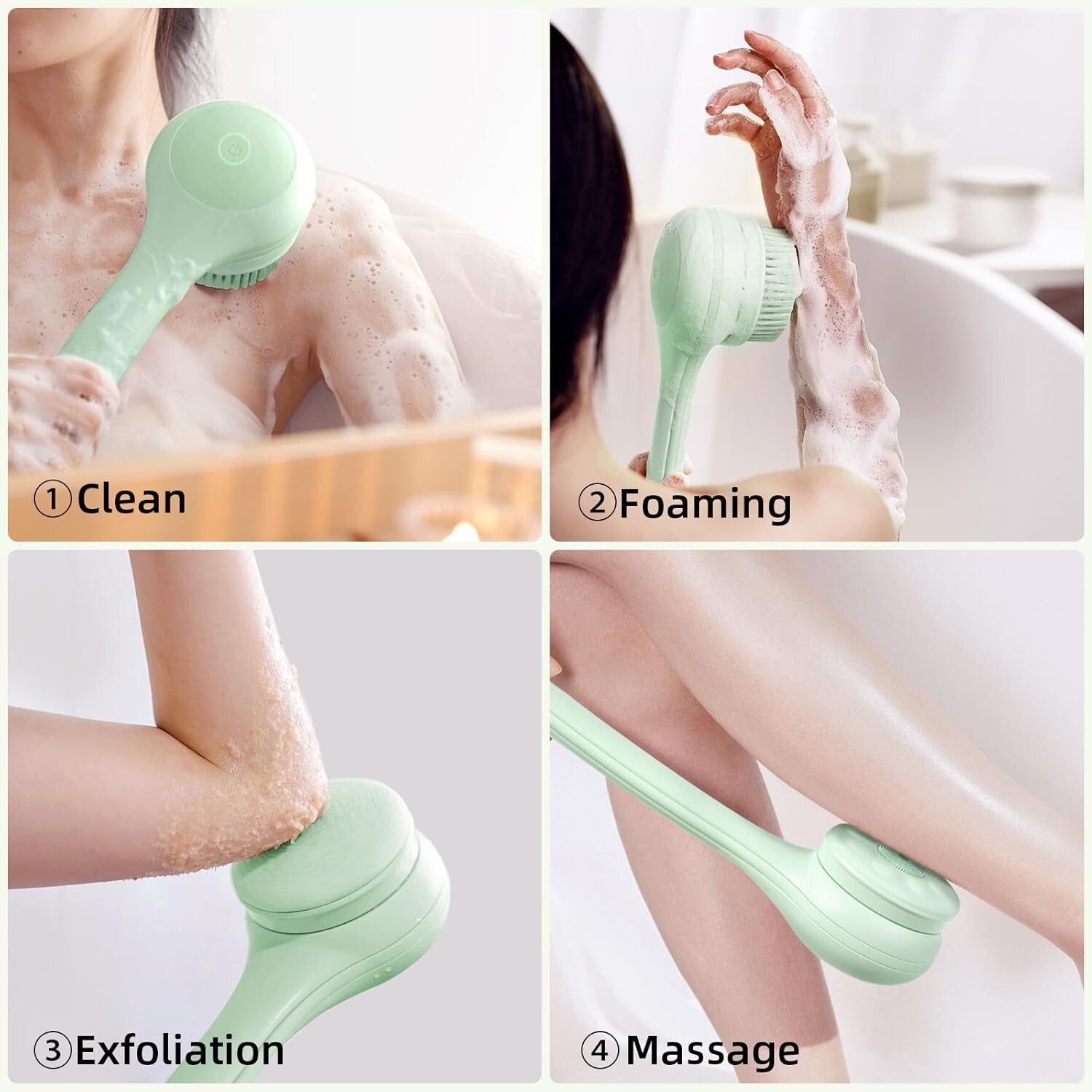 Rechargeable Electric Body Scrubber with Three Heads – Perfect Skin Pampering
