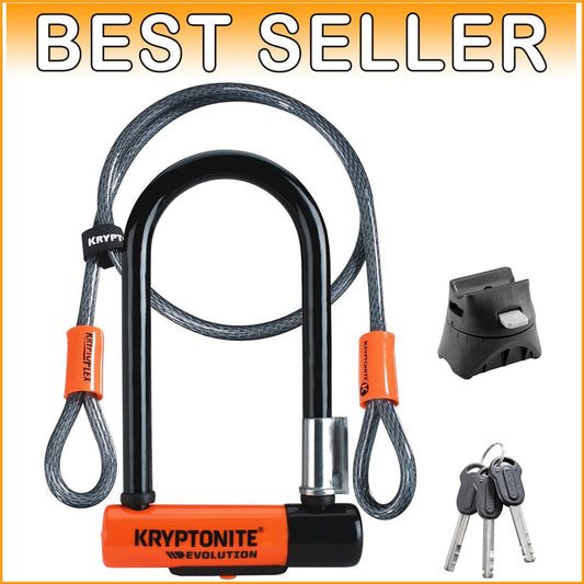 13mm U-Lock with 4ft Security Cable & Ergonomic Keys - Durable Anti-Theft Lock