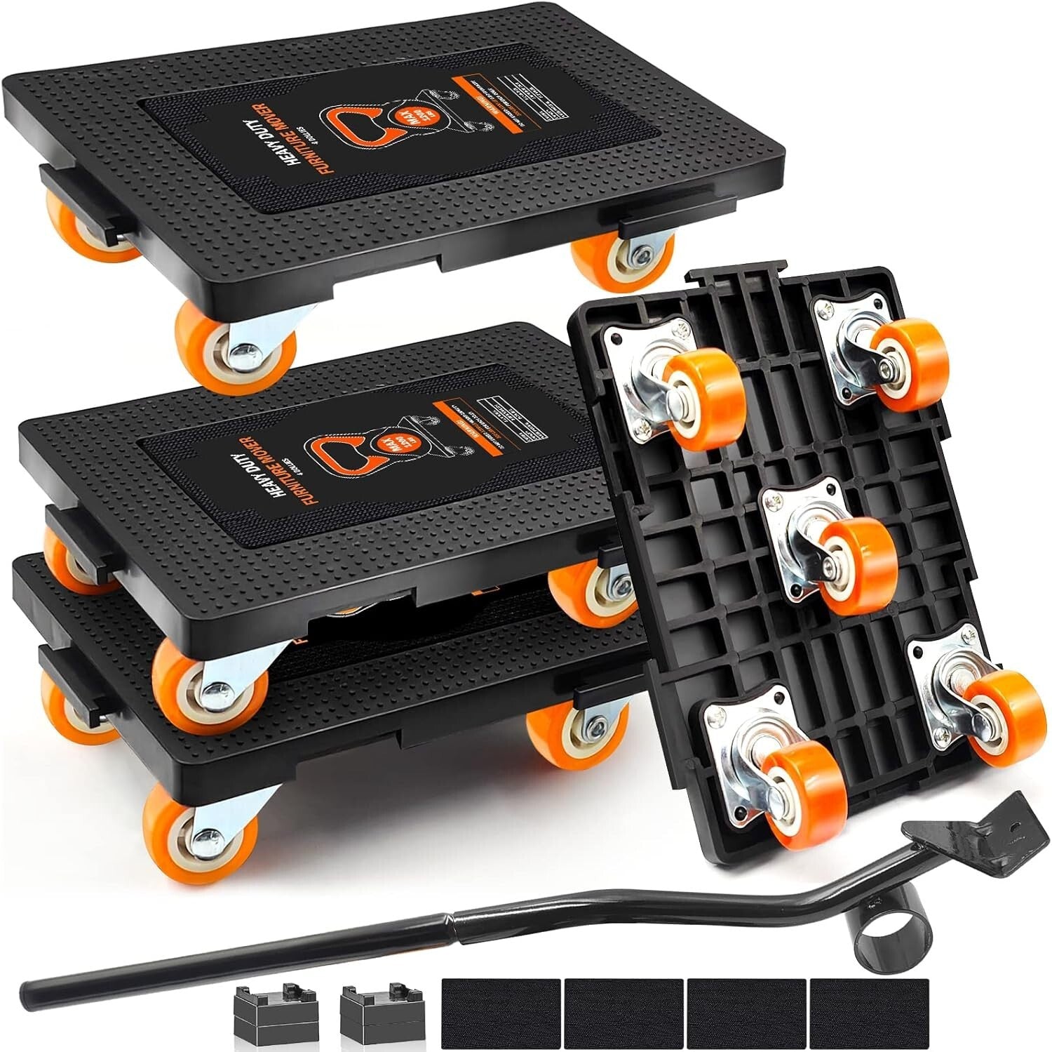 Heavy Duty 360° Furniture Mover Tool Set with 5 Wheels – 1200 lbs Capacity