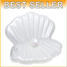 Load image into Gallery viewer, Inflatable Mermaid Clam Pool Float - 45.2 Inch with Pearl Ball for Kids' Parties