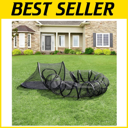 Lightweight Catio for Cats with Tunnel - Safe Outdoor Enclosure & Carry Bag