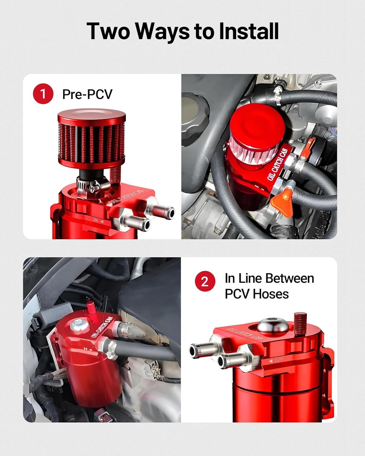 Durable Oil Catch Can Kit 300ml - Universal Fit with Breather Filter Included