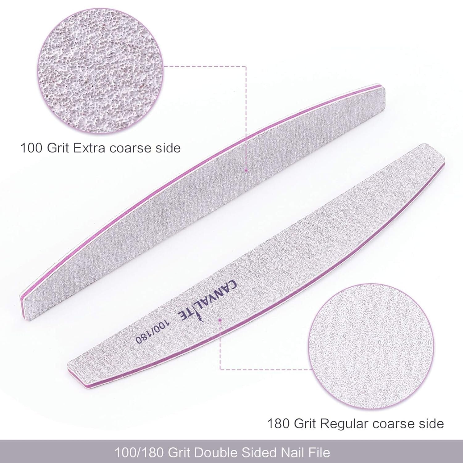 Pack of 100 Double-Sided Emery Boards for Salon-Quality Nail Care - 100/180 Grit