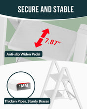 Load image into Gallery viewer, Lightweight Aluminum Foldable Step Ladder - 2 Step, Anti-Slip Safety Design