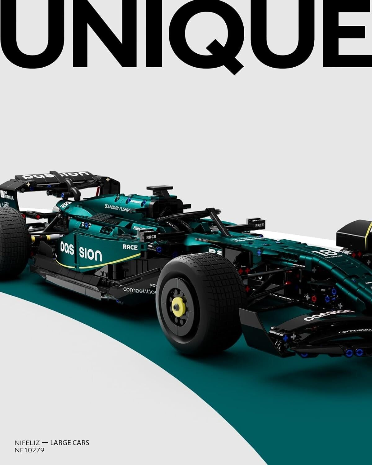 1:8 Scale AM24 F1 Racing Car Set - Engaging 2351PCS Model for Motorsport Lovers