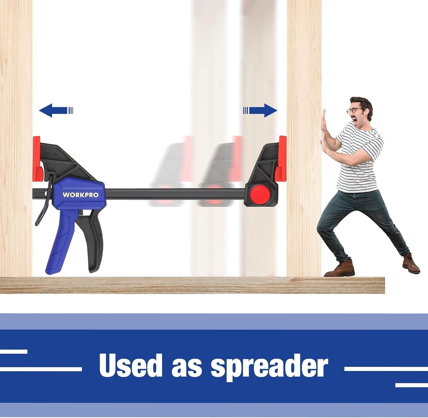 Lightweight Woodworking Clamp/Spreader Set - 6-Pack with Ergonomic Handle