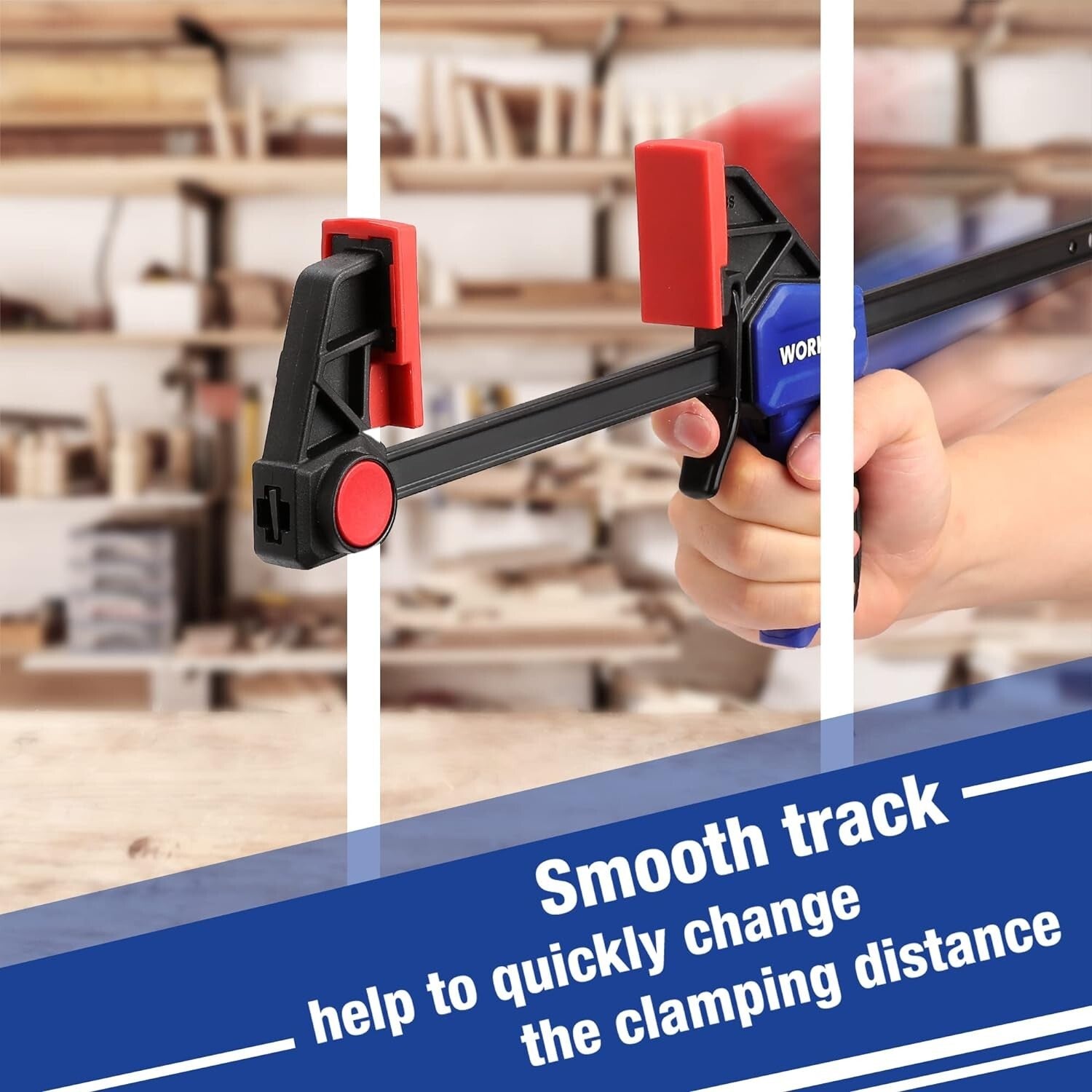 Lightweight Woodworking Clamp/Spreader Set - 6-Pack with Ergonomic Handle