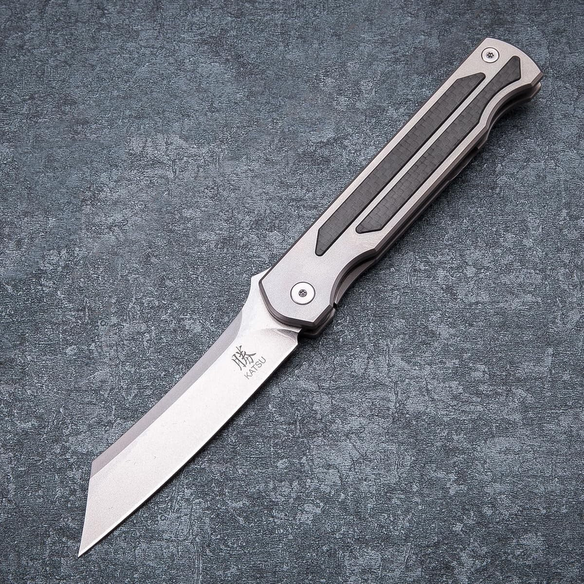 Titanium Folding Pocket Knife with S35VN Steel Blade - Ideal for Camping Use