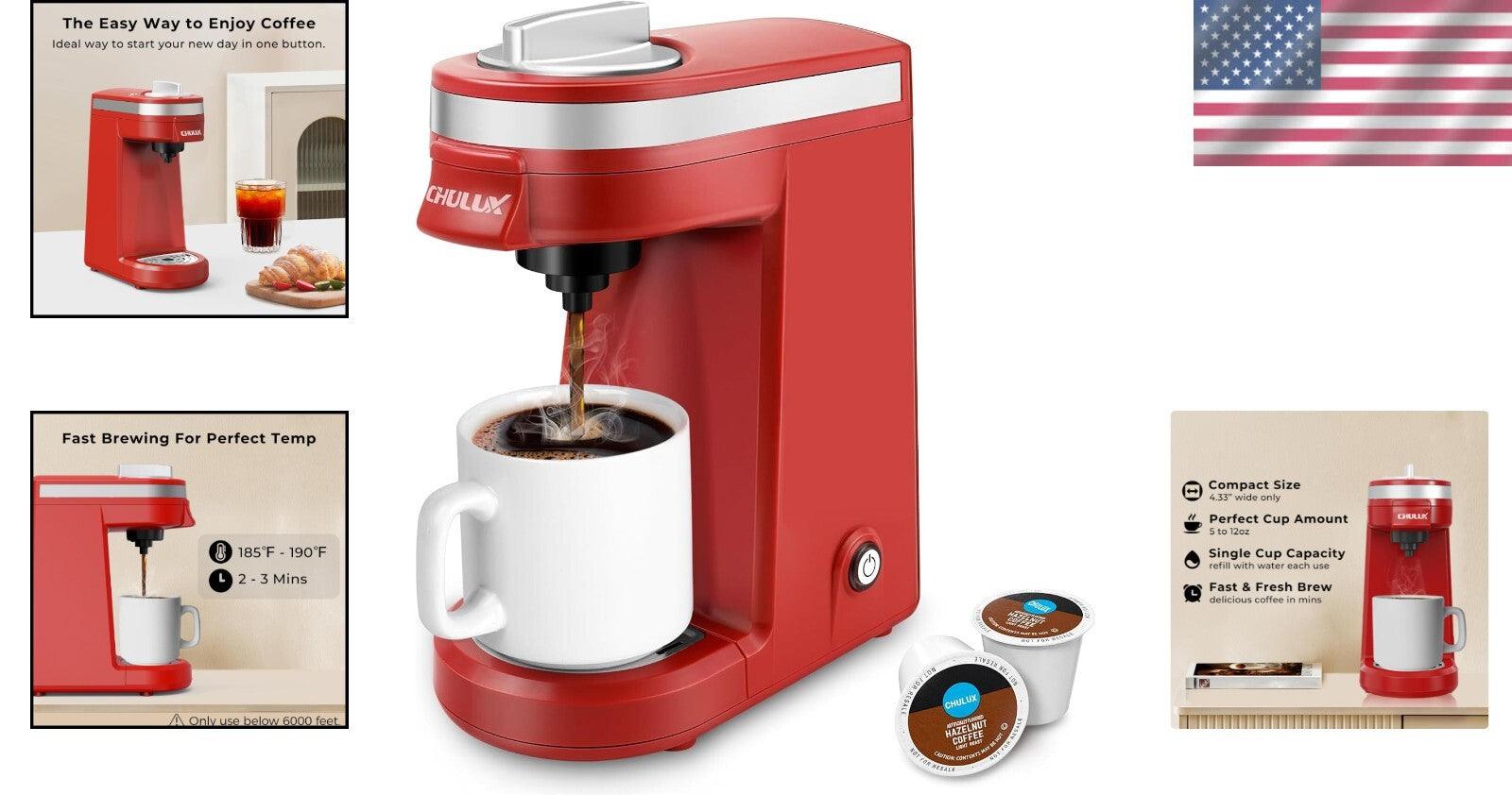 4-Hole Needle Mini Coffee Maker - Auto Shut-off for Safe and Effortless Brewing