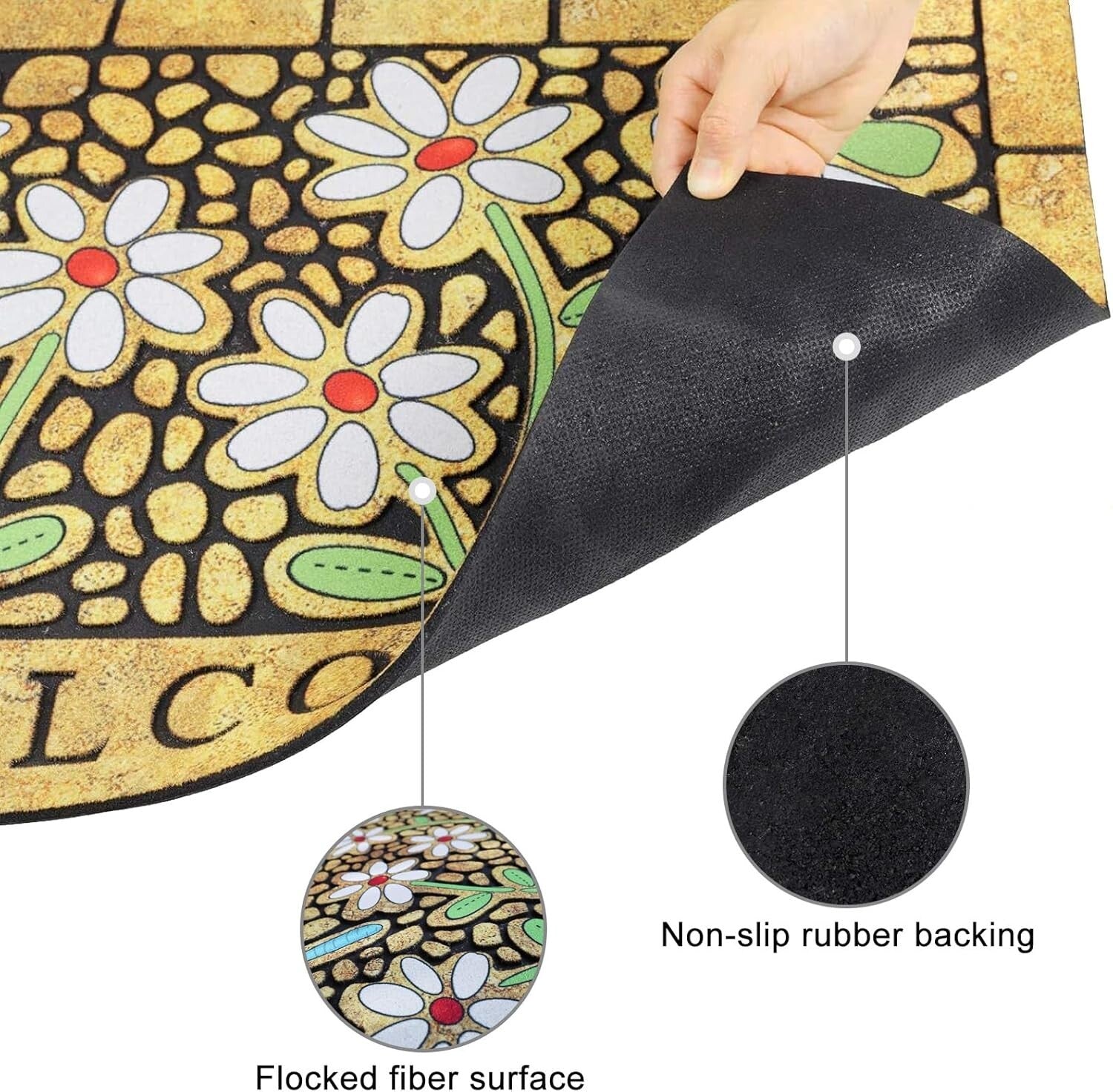 Outdoor Welcome Mat with Dragonfly Design - 24 x 36 Heavy Duty Non-Slip Doormat