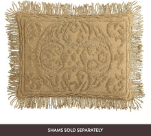 Load image into Gallery viewer, Luxurious Gold Chenille King Bedspread with Medallion Design - Vintage Charm