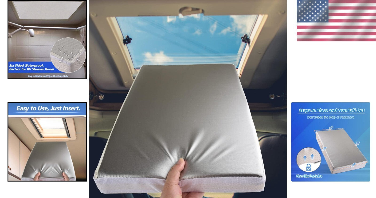 Durable Waterproof Non-Slip RV Skylight Cover - Perfect for Showers and Vents