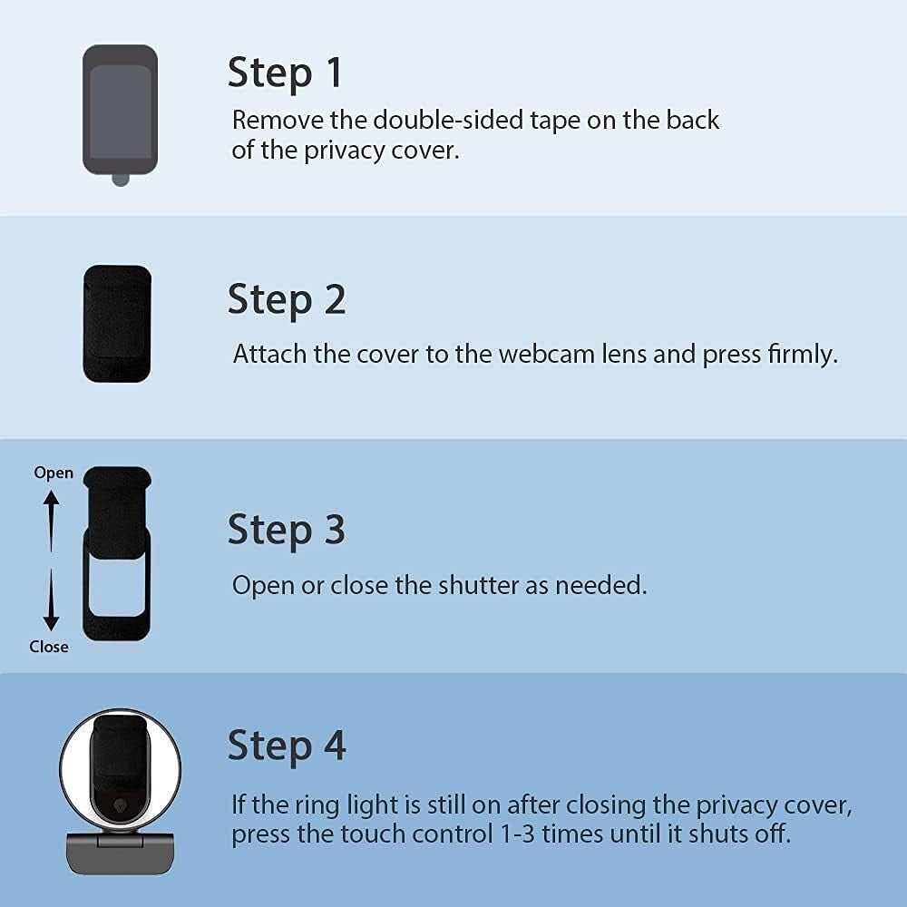 N680E 1080P Webcam with Ring Light & Dual Microphones – Perfect for Streaming