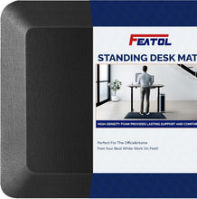 Load image into Gallery viewer, 12-Hour Comfortable Standing Desk Mat – 0.9” Thick Ergonomic Solution in Black