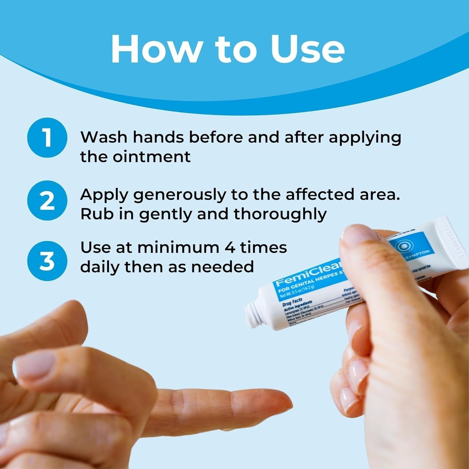 Fast-Acting Organic Ointment for Cold Sores & Herpes Symptoms - 0.5 oz Tube