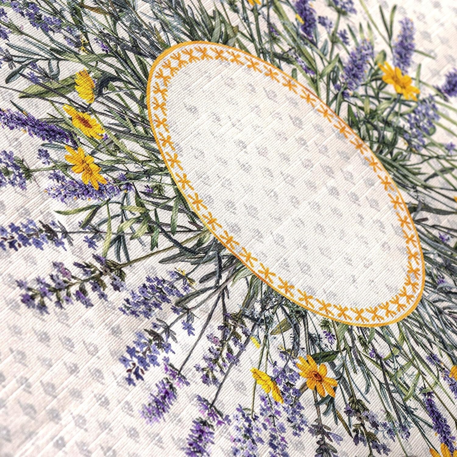 Durable Rectangular Tablecloth - Fanny Lavender 100% Cotton, Easy-Care 60" x 90"