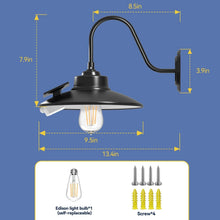 Load image into Gallery viewer, IP65 Waterproof Vintage Solar Wall Light with 3 Lighting Modes &amp; Remote Control