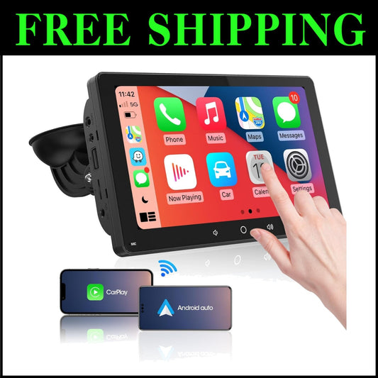 Portable 7-Inch Car Stereo with Bluetooth, Steering Wheel Control & GPS