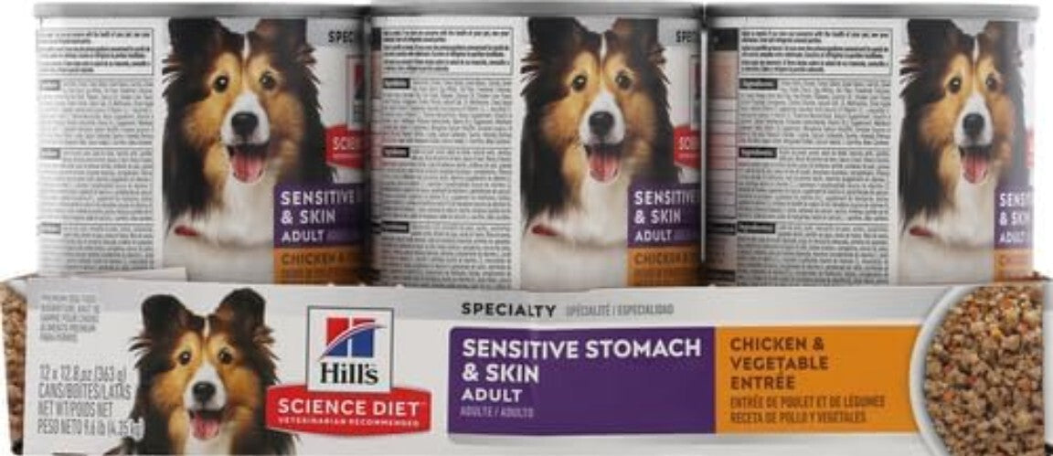 Premium Grain-Free Dog Food for Sensitive Skin & Stomach, 12.8 oz Can, 12 Count