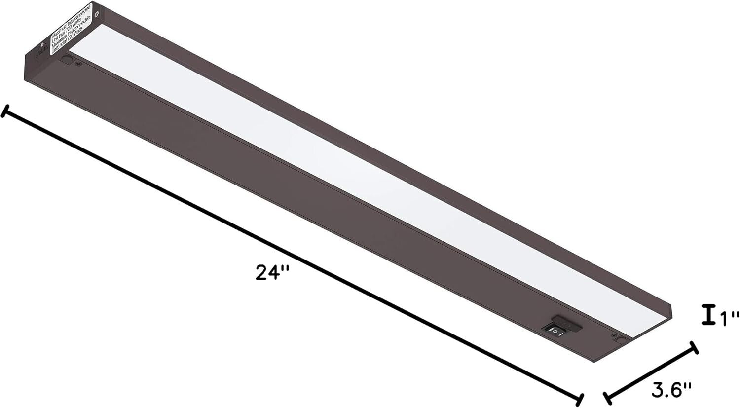 24-Inch Dimmable LED Under Cabinet Lighting in Bronze with 3 Color Settings