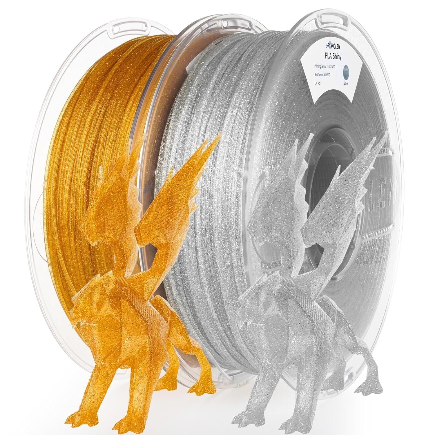 2kg Sparkly Gold & Silver 1.75mm PLA Filament - Perfect for Festive Creations